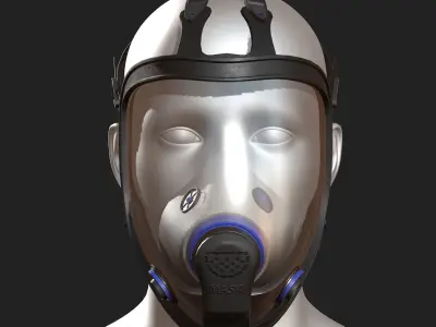 Gas mask protection futuristic fantasy plastic  Low-poly 3D model