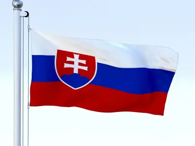 Animated Slovakia Flag Low-poly 3D model