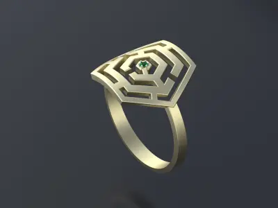 Ring maze for CNC or 3D print model