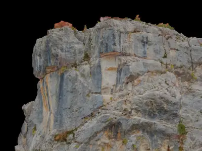 Huge Boulder Cliff Drone Scan PBR Low-poly 3D model