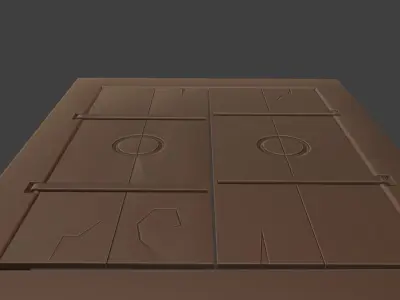 Old wooden DOOR with metal HINGE 3D model