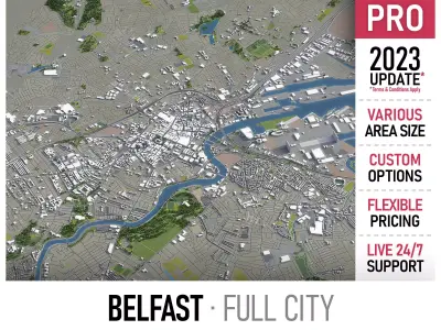 Belfast  Low-poly 3D model