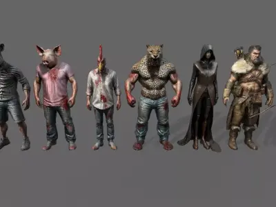 Hybrid Heroes Pack Low-poly 3D model