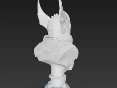 Armored Fantasy Warrior Bust 3D print model