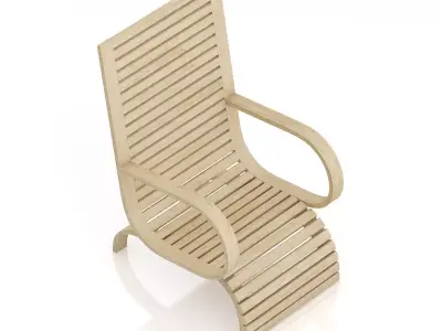 Wooden Armchair 3D model