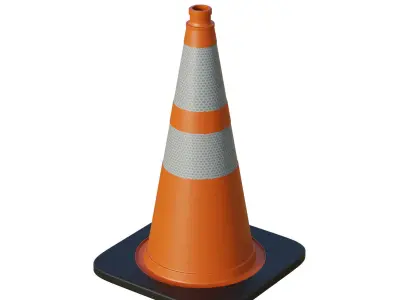 Traffic Cone Low-poly 3D model 37