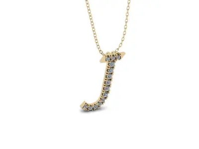 Pendant Alphabet Letter J 3D print model
