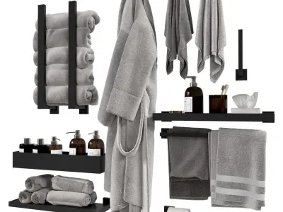 Next Color palette  Decorative Bathroom Set 4 3D model