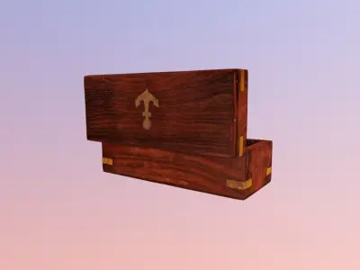 Wooden Box Low-poly 3D model