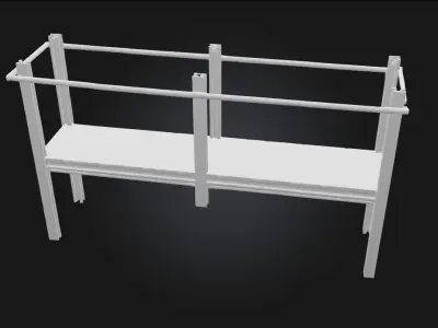 Iron Fishing Platform Sturdy Waterfront Structure  3D model