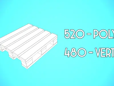 PALLET CARTOON STYLIZED Low-poly 3D model