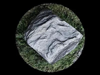 Big Mossy Boulder 3D model
