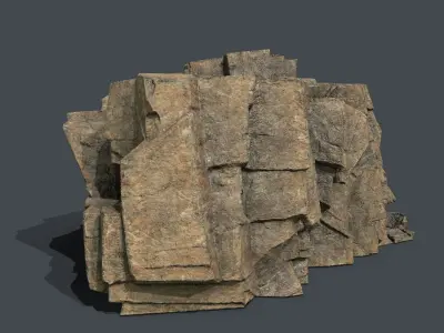 Skull Rock Low-poly 3D model 13