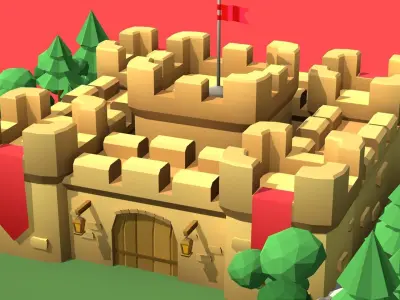Low Poly Castle Pack 3D model