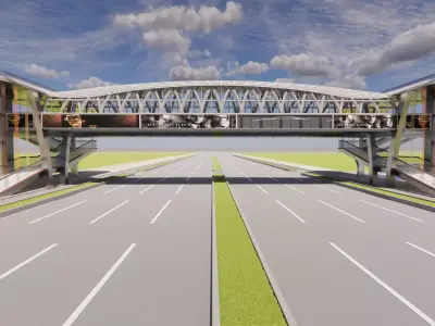 Pedestrian Bridge -A8 3D model
