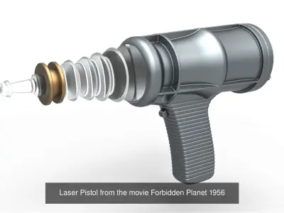 Laser pistol and laser rifle from the movie Forbidden planet 3D Model Pack