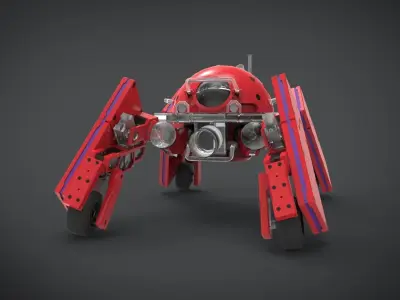 Logicoma futuristic robot Low-poly 3D model