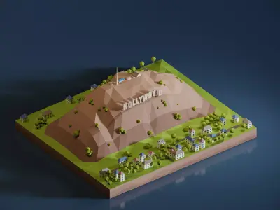 Hollywood  Low-poly 3D model