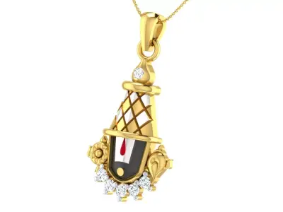 light weight yellow gold  diamond pendent -ZA PN 4229 3D print model