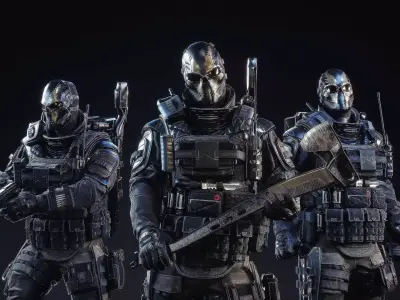 Game Ready Lowpoly  Rigged Soldier Character  Low-poly 3D model