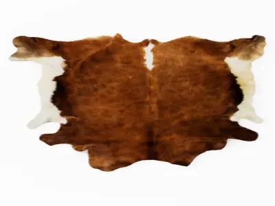 European Rug Cowhide Brown and White 3D model