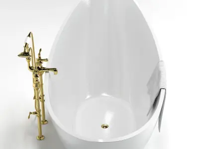 Bathtube with Shower 02 3D model