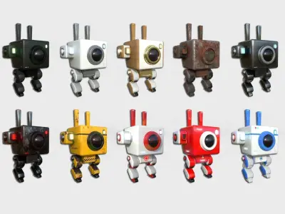 100 Robots Super Collection - SciFi Character Design 3D Model Pack