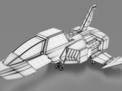 FF-X7 Core Fighter Low-poly 3D model