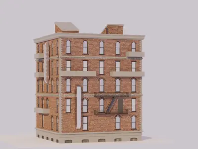 Modular Building Free low-poly 3D model