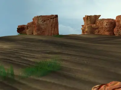 Sand Grass Dune desert landscape sahara wilderness area 3D model