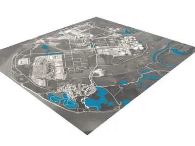 Landscape industrial facility 3D model