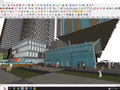 CITYSCAPE WITH BUILDINGS 3D MODEL 3D model