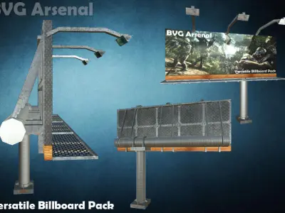 Modular Billboard Pack 01 Low-poly 3D model
