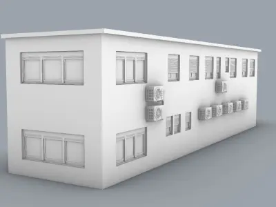 LNG Terminal Administrative Building Low-poly 3D model