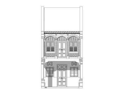 Malaysia Shophouse 1850 3D model