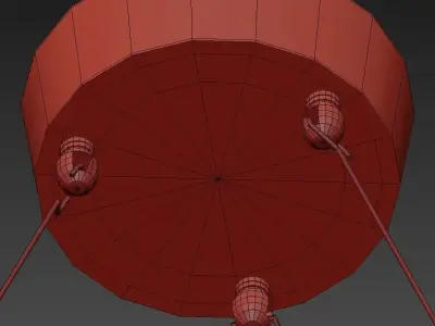Conne 6 chandelier with four lights 3D model