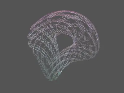 Abstract Ring Sphere v2 006 Low-poly 3D model