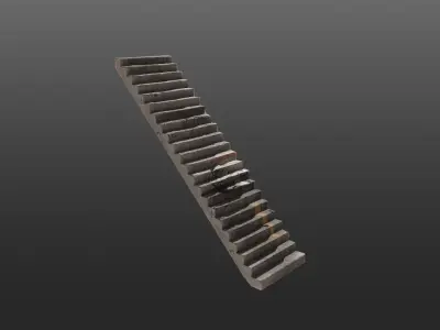 Stairs 3d Model - Game Ready metal ladder Low-poly 3D model