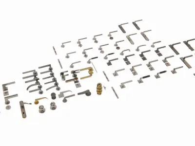 Door handle lock set 3d model 3D model