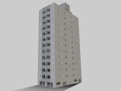 Generic Apartment Building Low-poly 3D model