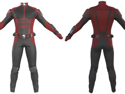 Futuristic superhero clothing sci fi outfit 3D model