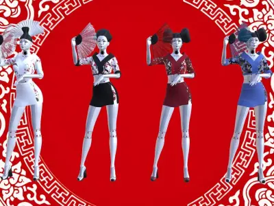 Geisha Low-poly 3D model