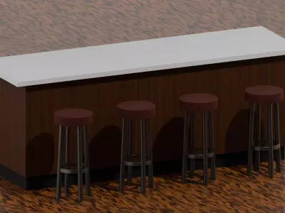 Set bar Stool  3D model