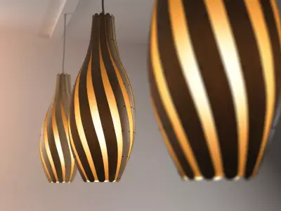 Swish striped pendant light 3D model