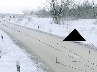 Procedural Winter Road Generator Low-poly 3D model