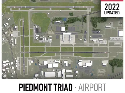 Greensboro Airport Low-poly 3D model