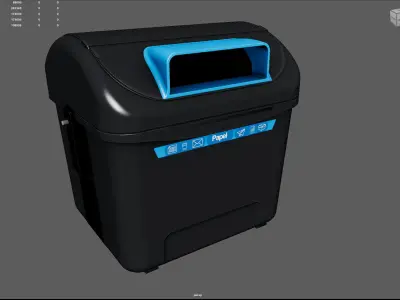 Spanish Blue Paper Recycling Bin Urban Street Container  3D model