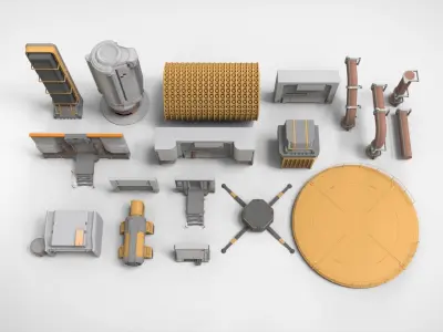 sci-fi Architecture kitbash 26 3D model