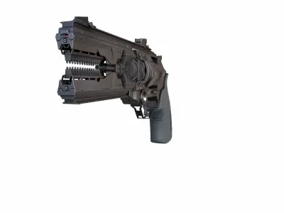 Gun Scifi Low-poly 3D model