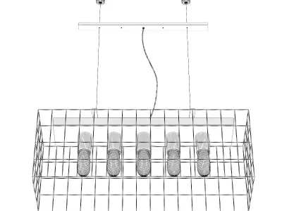 Ceiling Lamp with Wire Shade 04 3D model